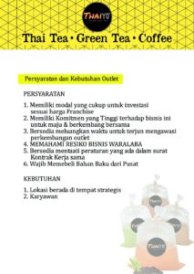 Peluang Usaha Franchise Minuman Thaiyo Tea Hub : 085719365045